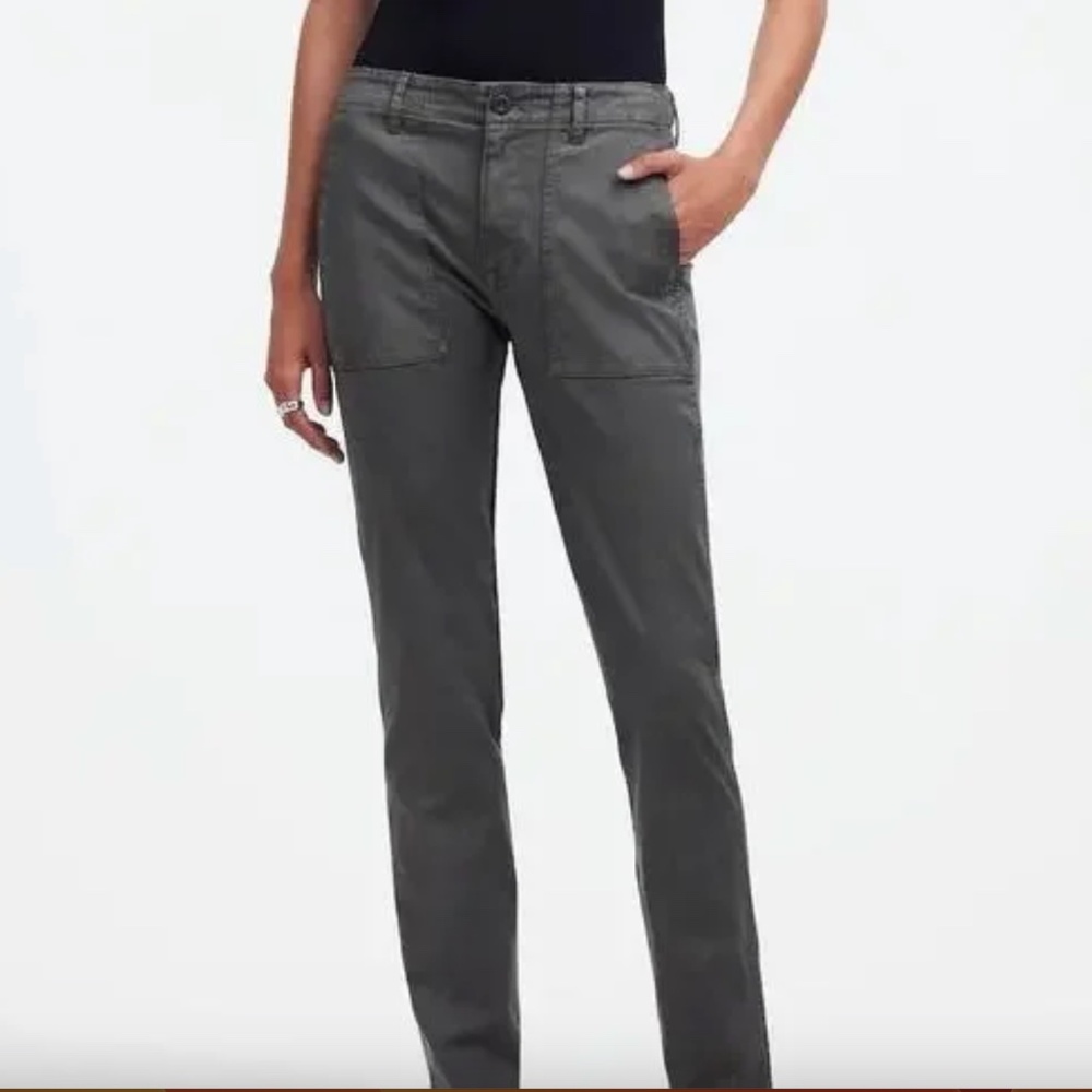 Madewell Slim Straight Utility Pant Dark Pavement Gray Size 24